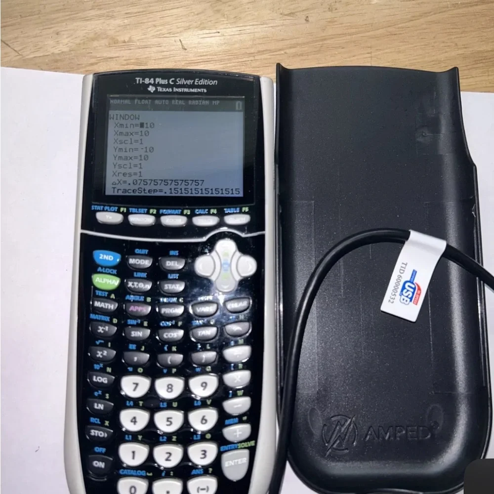 Texas Instrument TI 84 Plus C Graphing Calculator W Cover Tested